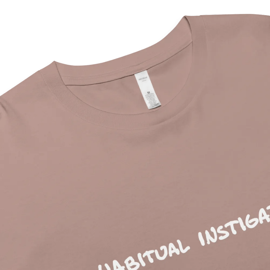 HABIUTAL INSTIGATOR (longline white design) printed cotton crop top product image (23)