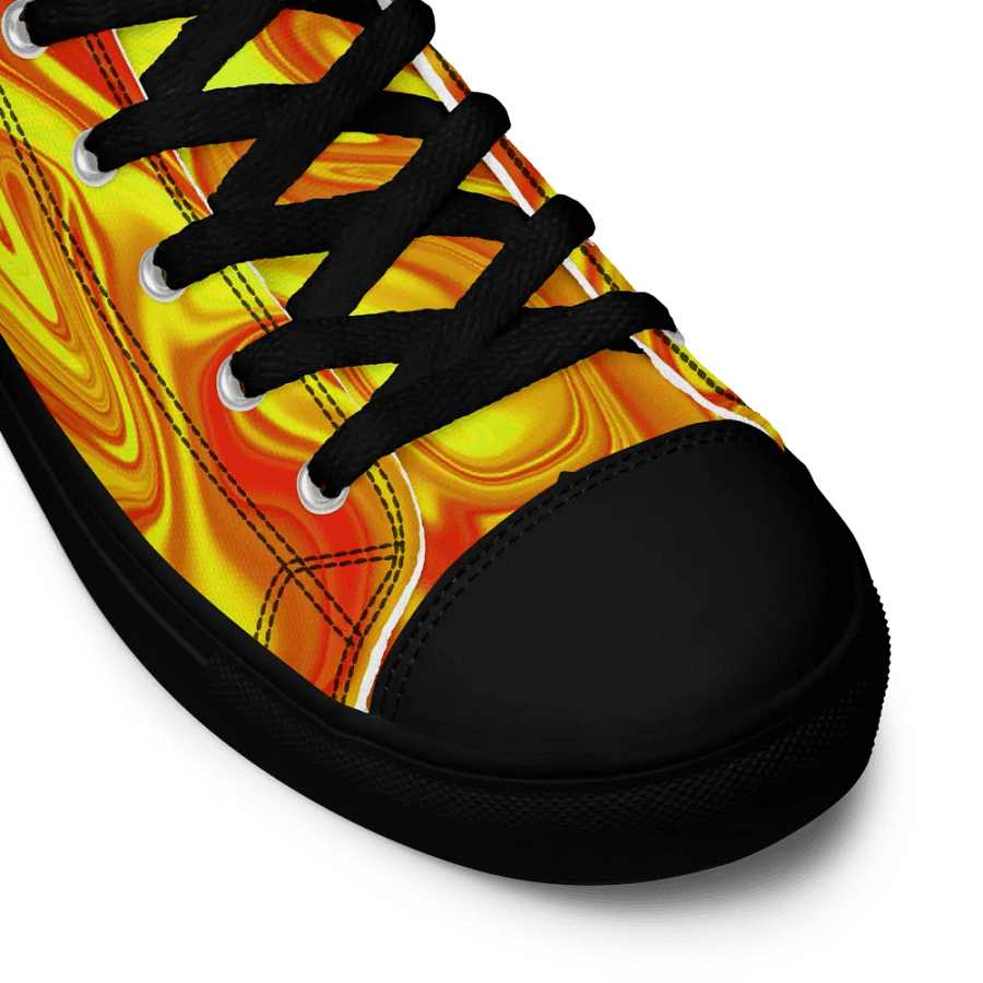 Men's High Top Canvas Shoes - Yellow and Red Digital Fluid Art product image (6)