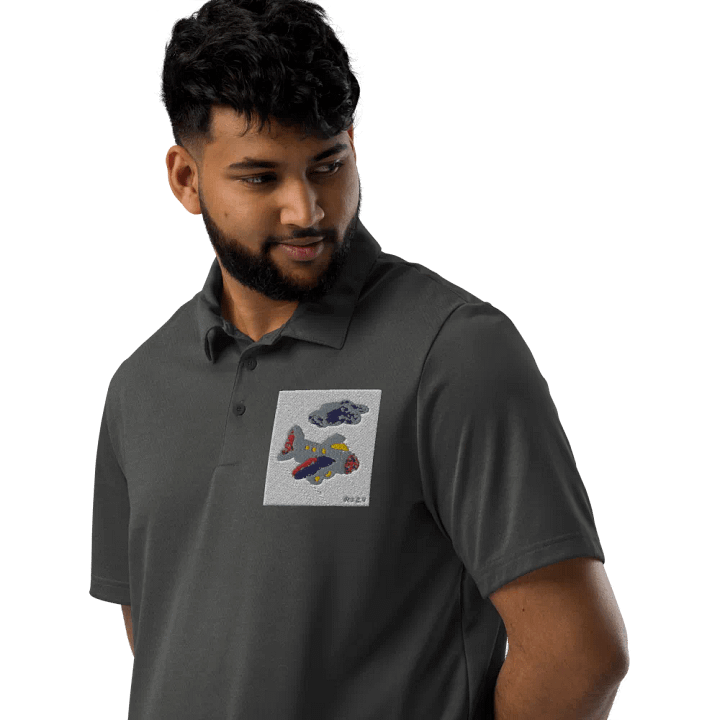 Kid Airplane (Adidas Space-Dyed Polo Shirt) product image (1)