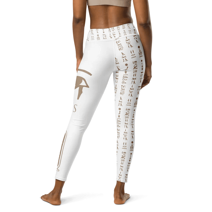 Isis White Hieroglyphs Yoga Leggings product image (2)