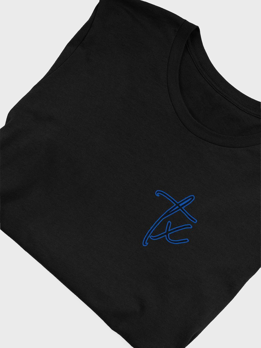 💙 TX Script Tee with Blue Outline | Shadow Script Left-Chest Print | Bella+Canvas Unisex Shirt product image (5)