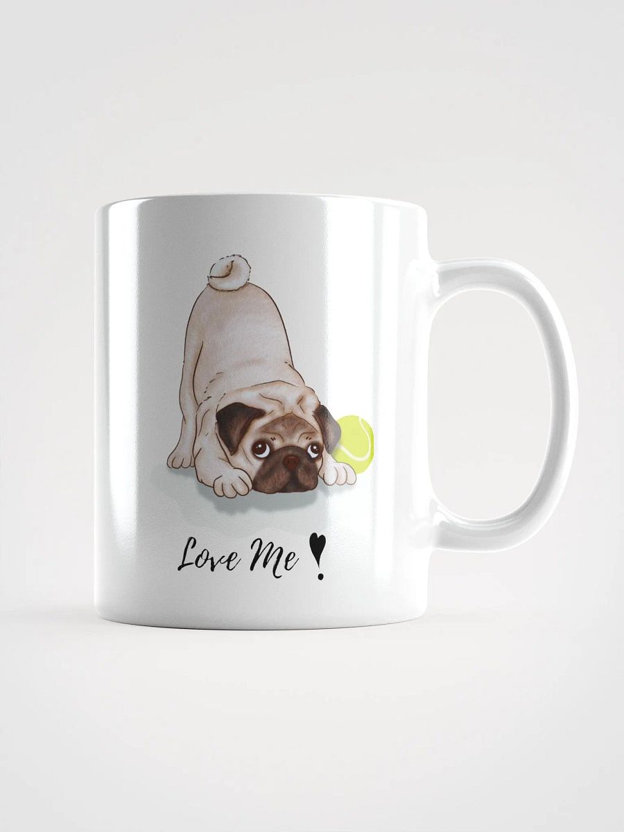 Playful Pug White Glossy Mug product image (3)