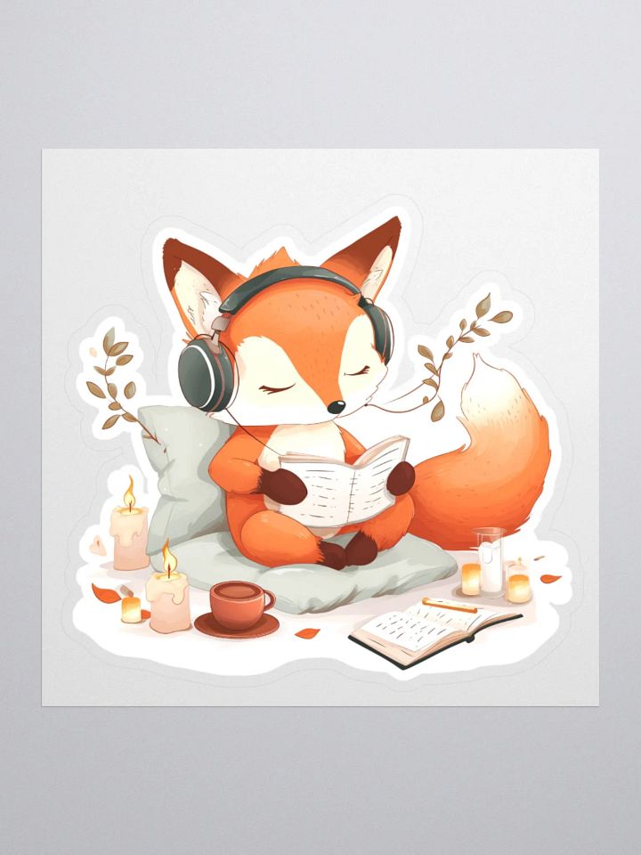 Sticker Cozy Reading Fox product image (1)