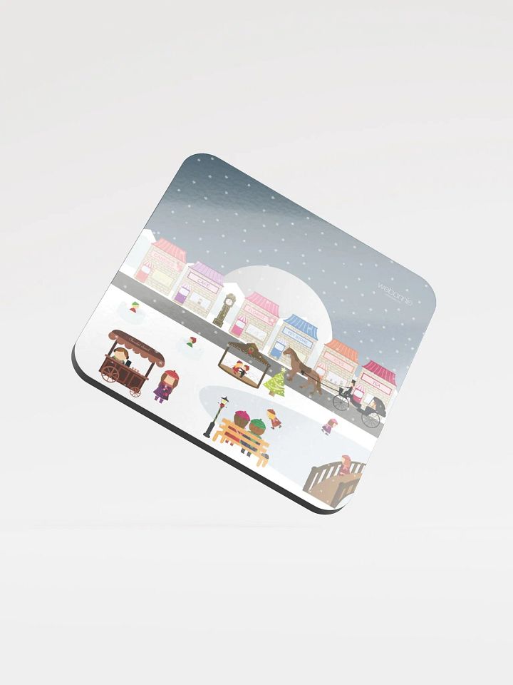 Glossed Cork Coaster - Christmas at the Park product image (1)