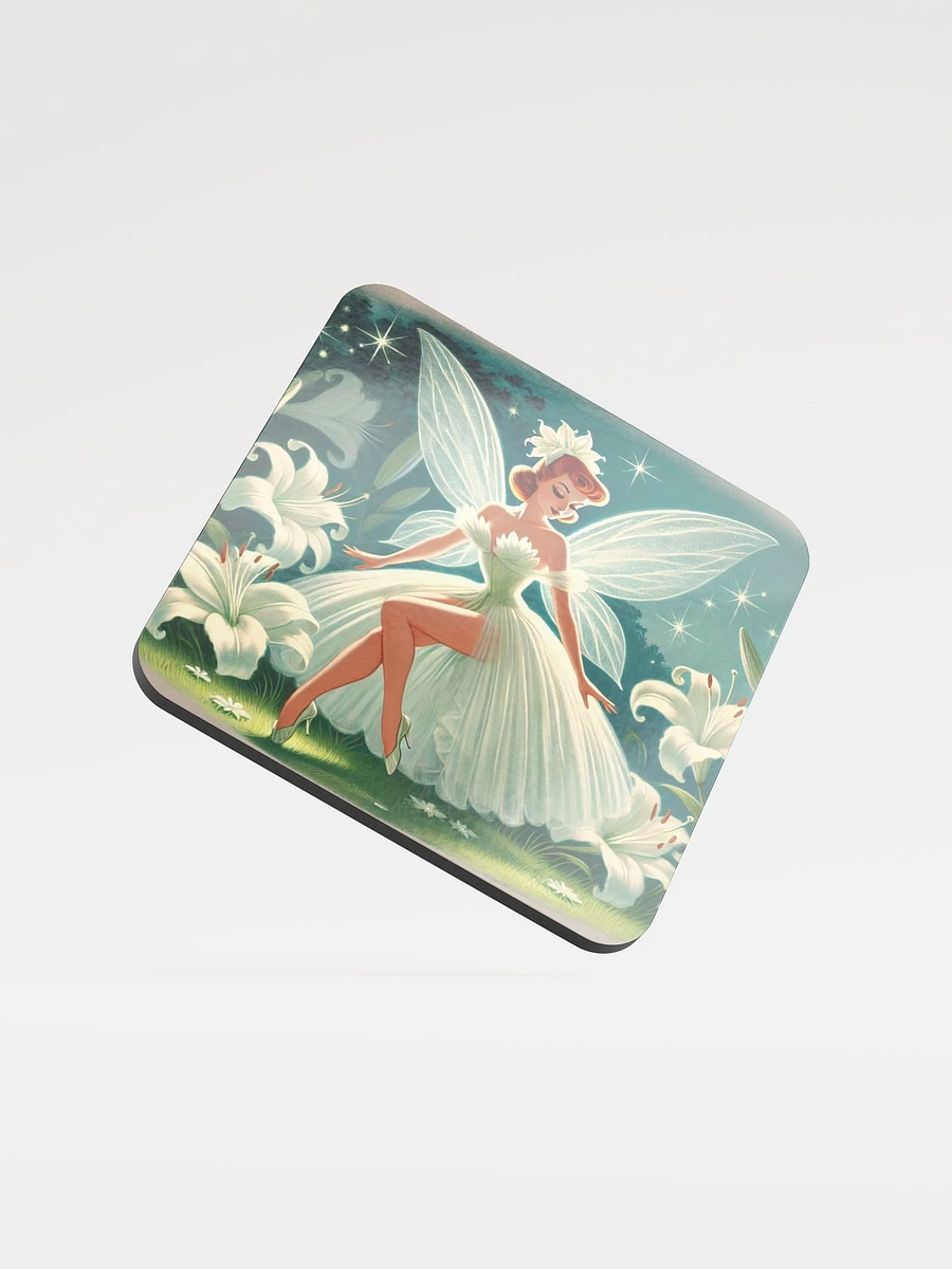 Beautiful Lily Fairy Glossed Cork Coaster product image (1)