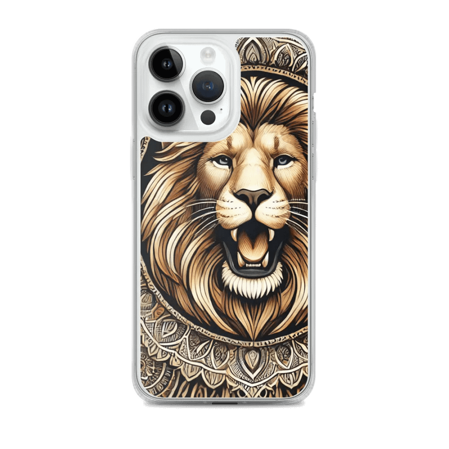 MagSafe® Clear Case for iPhone® | AI-Designed Male Lion Mandala Motif product image (2)