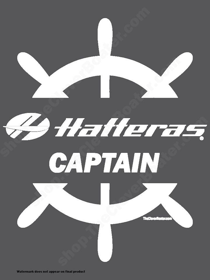 Hatteras Captain - T-Shirt - Dark Shirt w/White Logo product image (2)