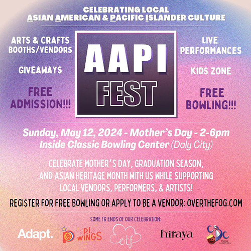 Also coming up this week! We will be tabling over at AAPI Fest this sunday! Come visit us this mother's day for free bowling!!!