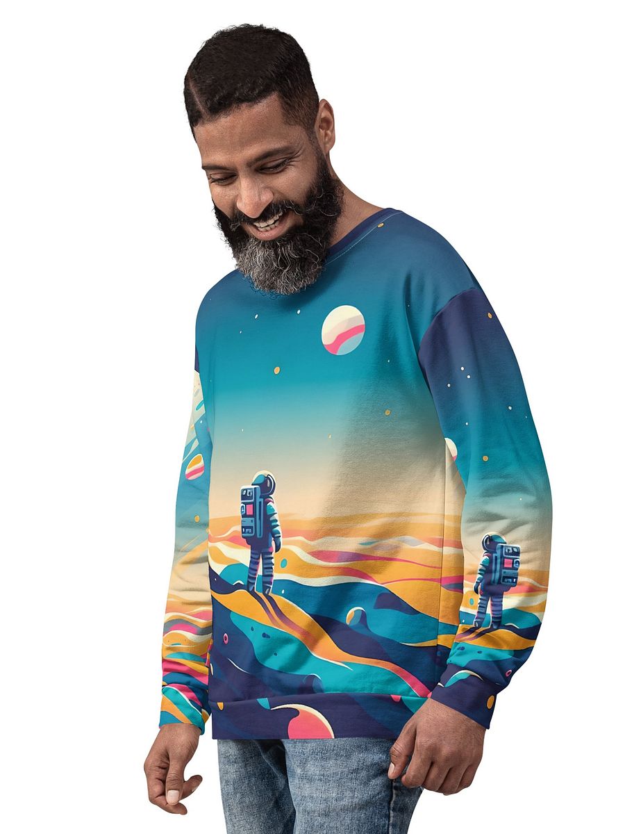 Astronaut All-Over Print Recycled Unisex Sweatshirt product image (8)