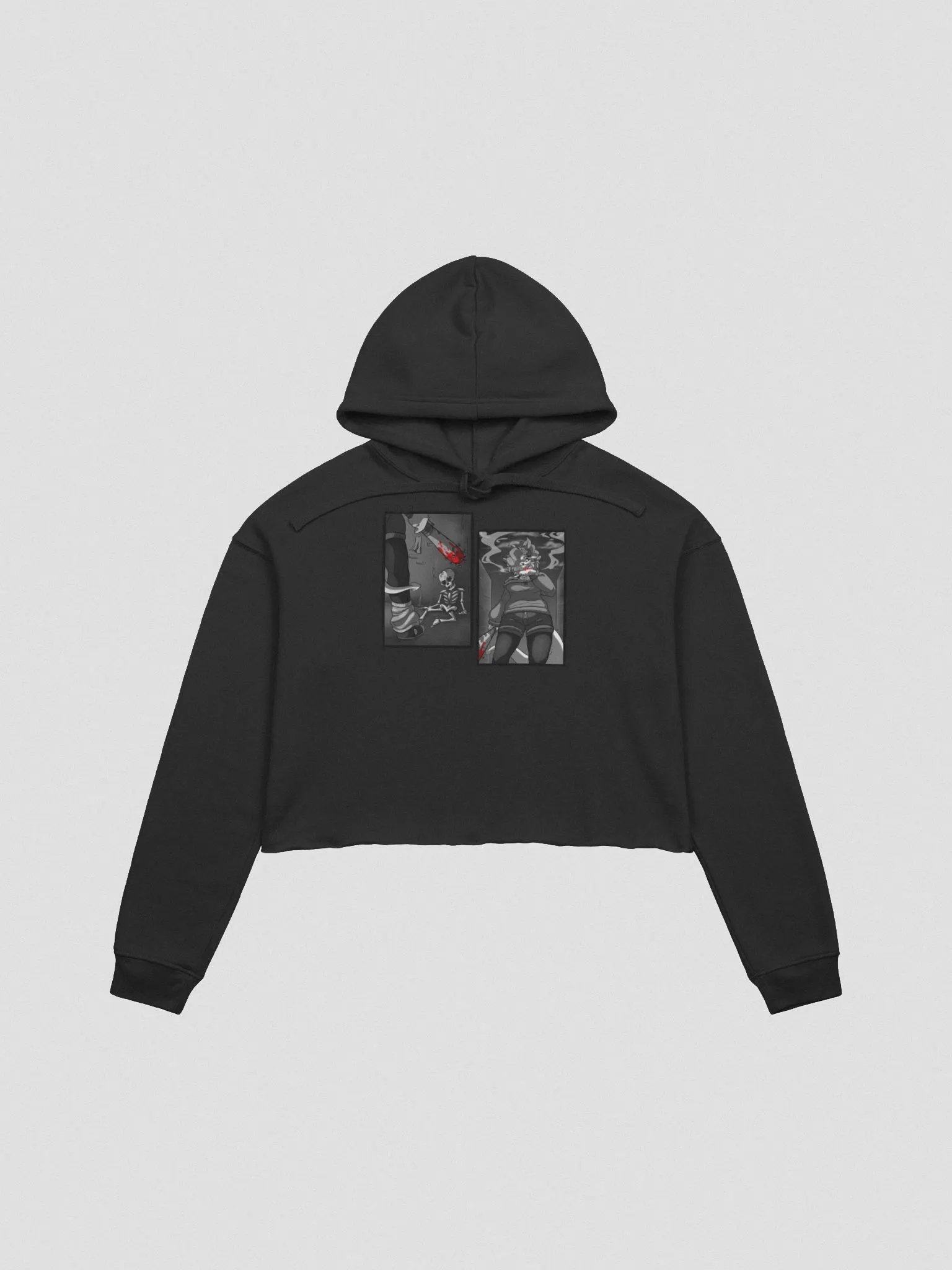 Sketchy's Scuffle | Manga Panel Crop Hoodie product image (2)