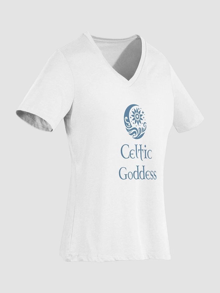 Celtic Goddess Relxed V-Neck (White/Blue) product image (2)
