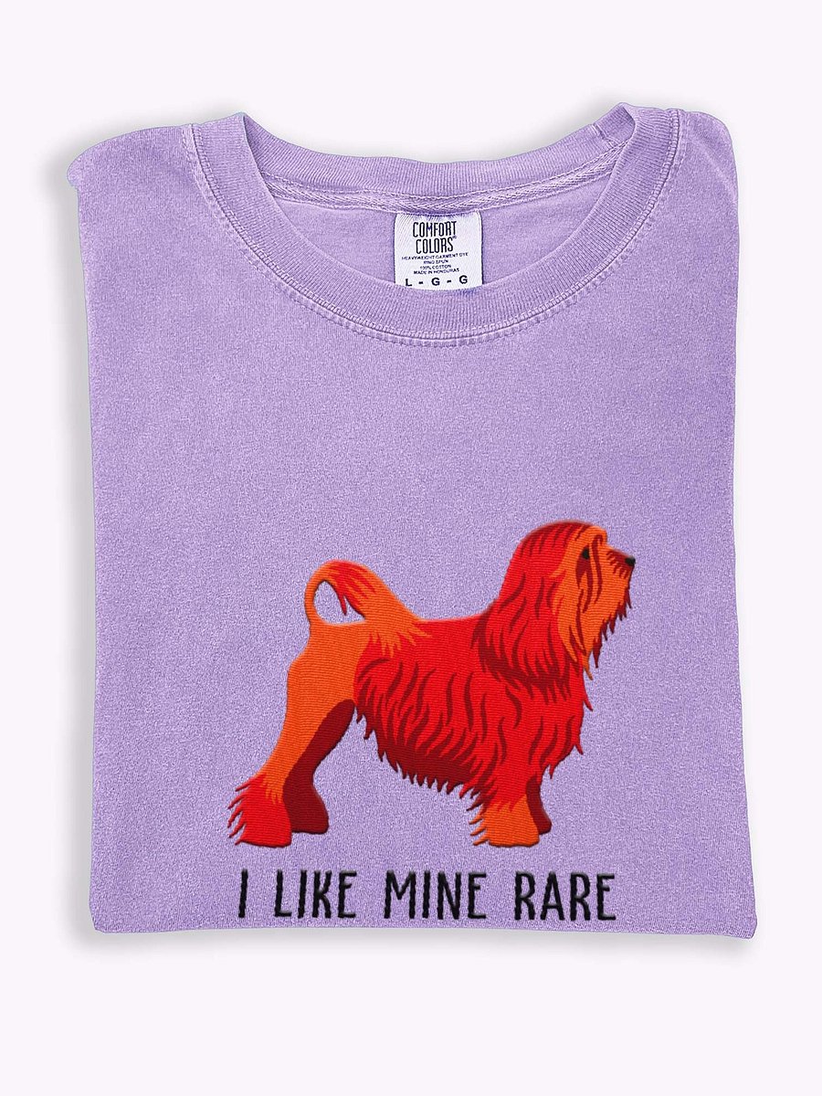 I Like Mine Rare T-Shirt(Embroidered) of a Lowchen(Red) product image (1)