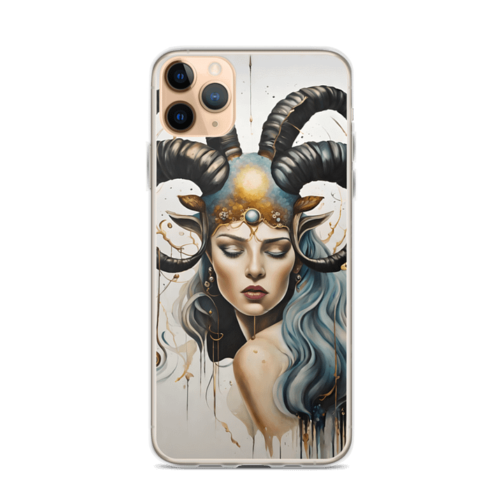 Aries - Salvador Dalí Aries Awakened: Explosive Celestial Visions Ignite Your Inner Firesionary masterpiece emblazoned on a clear phone case. product image (1)