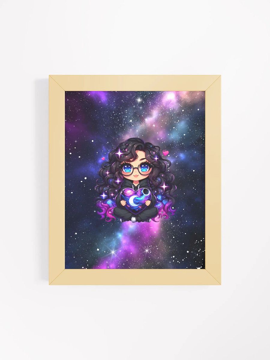 Chibi Tori Holding Heart Galaxy Poster Print in Frame product image (4)