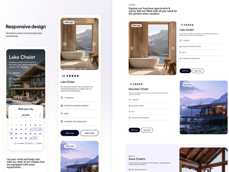 Chalet | Vacation rentals & Bookings Framer Template product image (4)