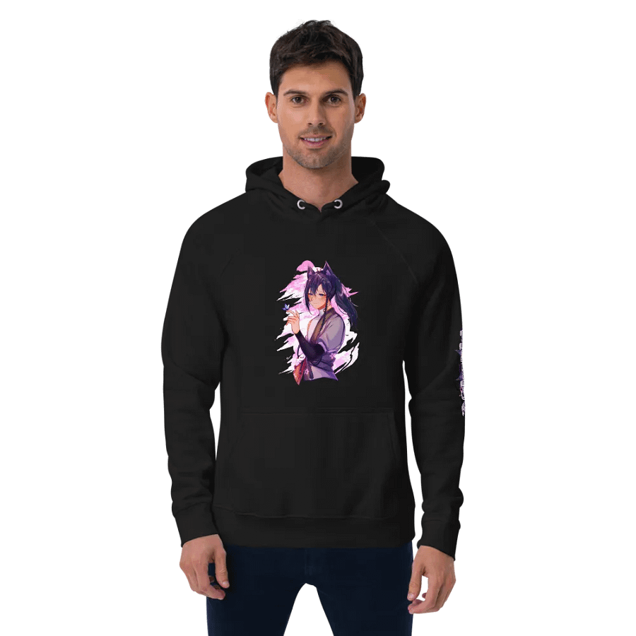 Unisex Eco Raglan Hoodie - Standard | Dark Mode product image (1)