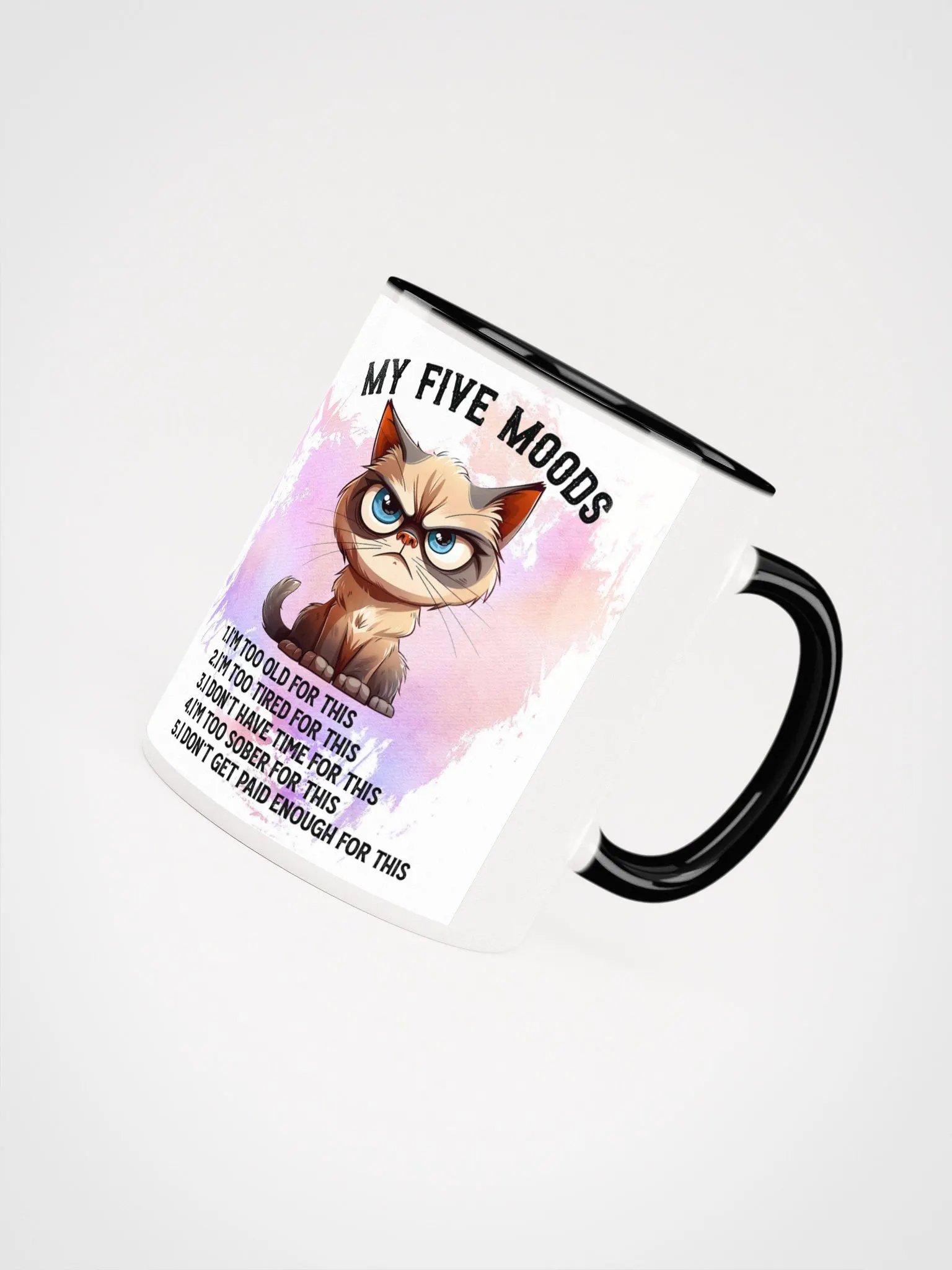 I Have No Mood for This’ Funny Ceramic Mug – Grumpy Cat and Coffee Vibes 11oz - 15oz product image (10)