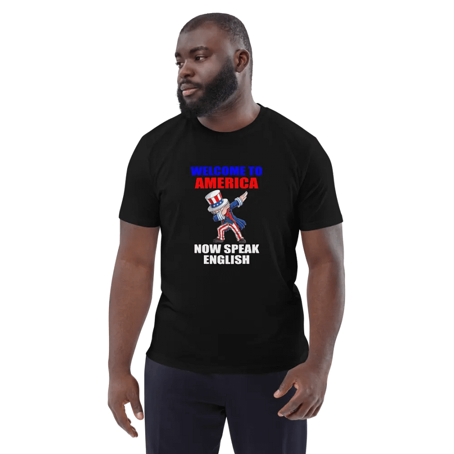 WELCOME TO AMERICA NOW SPEAK ENGLISH FUNNY GREETING SHIRT product image (3)