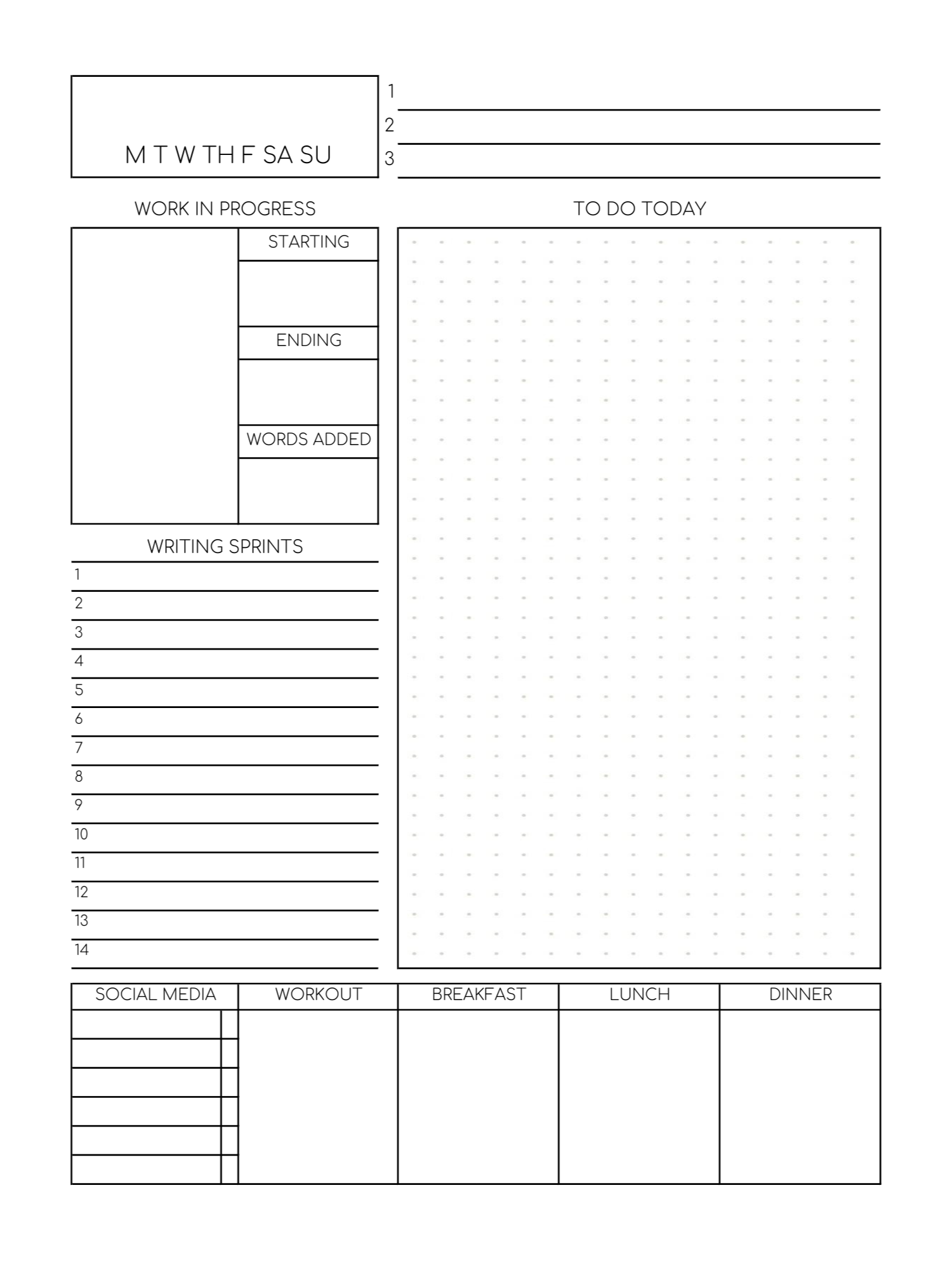Writer Daily Page Bundle product image (2)