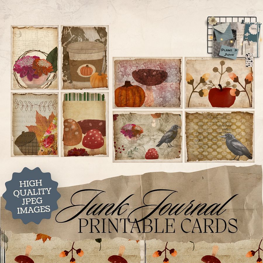 October Aesthetic - Printable Journal Cards V1 product image (1)