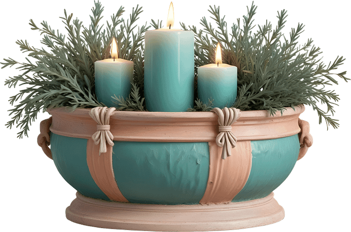 Provence-Inspired Candle and Floral Arrangements, PNG product image (1)