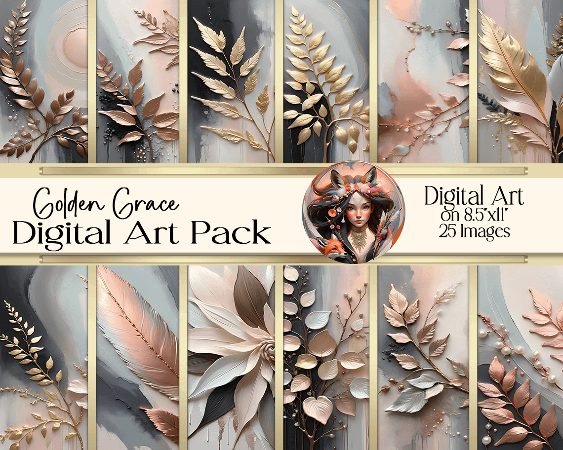 Golden Grace Digital Art Pack product image (1)