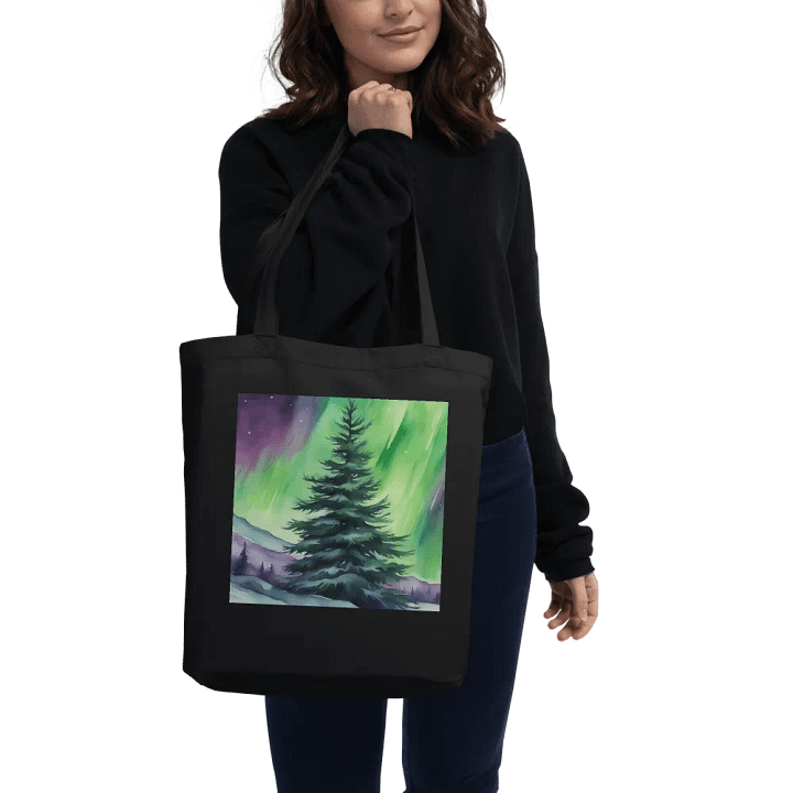 Northern Lights Fir Tree, Organic Cotton Twill Tote Bag product image (1)