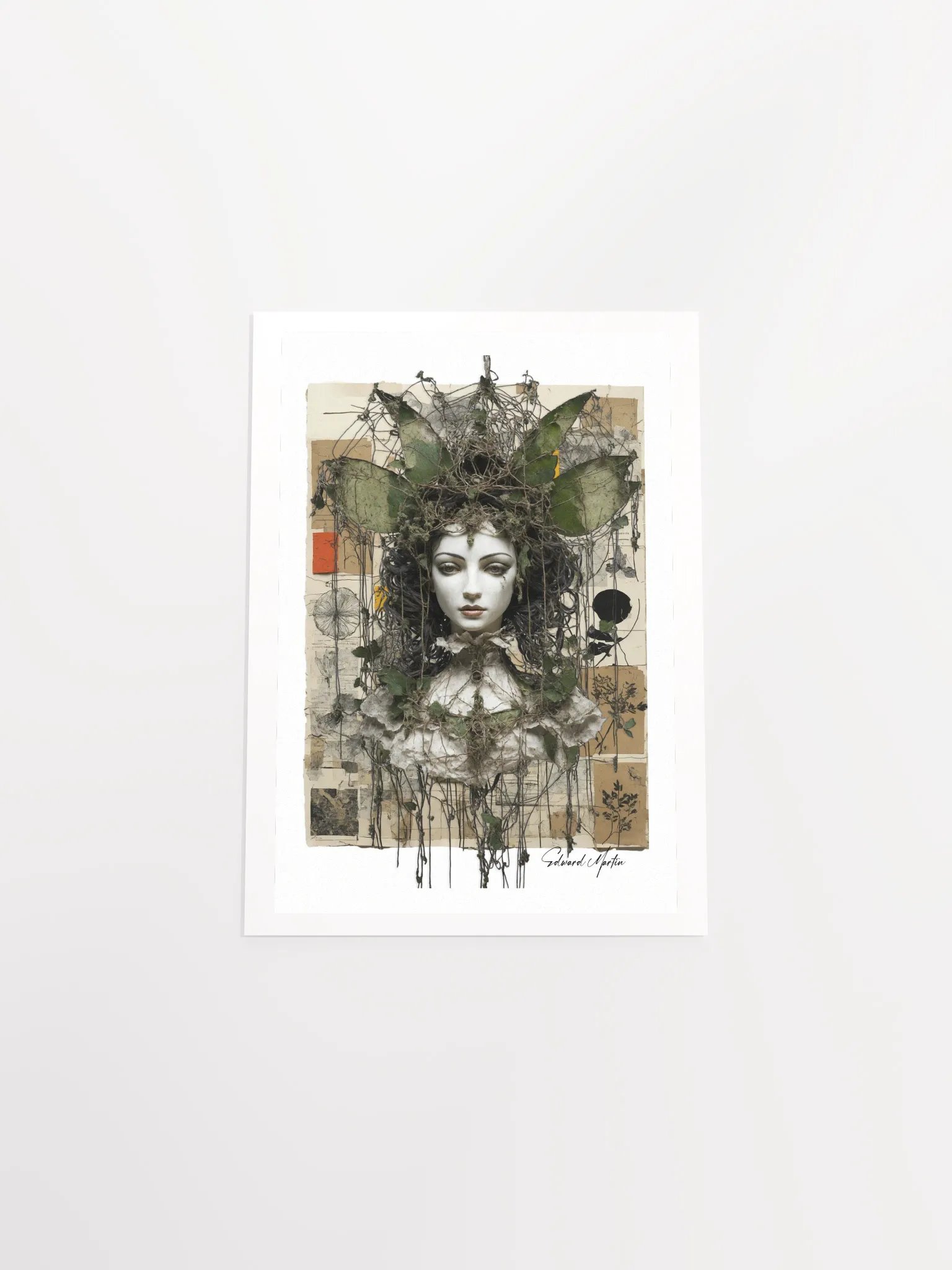 'Joelle' by Edward Martin: Mixed Media Collage Print...Fantasy Marionette Series product image (5)