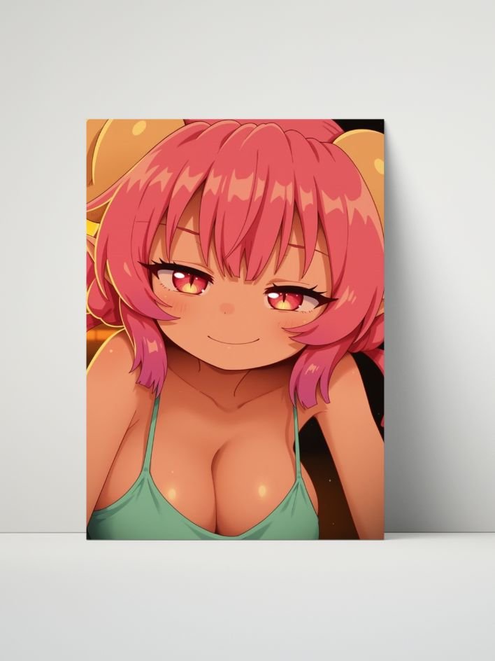 Dragon Maid Ilulu Teal Tank Top Smug – Glossy 8x10 Metal Print product image (1)