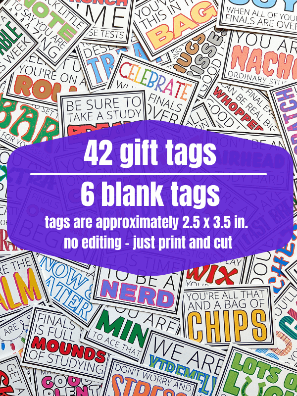 Finals Week Care Package Gift Tags - Middle School, High School & College product image (6)