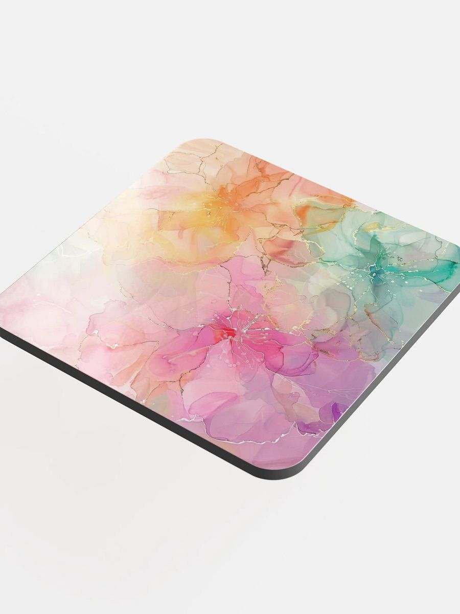 Multicolor Alcohol Ink Glossy Cork Coaster by Treasure Pie product image (4)