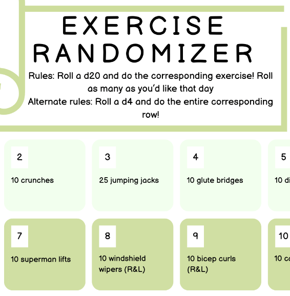 exercise randomizer - FREE DOWNLOAD product image (1)