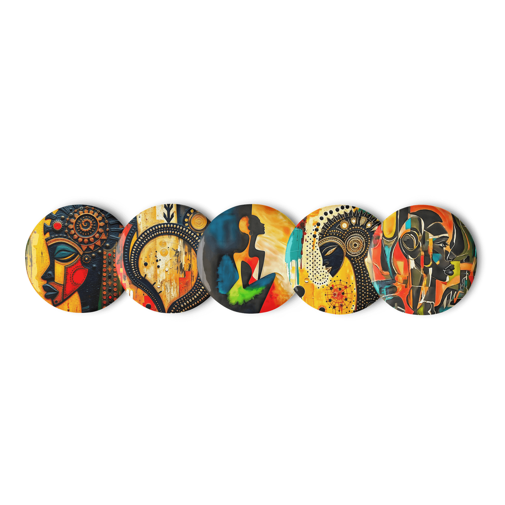 Abstract Ancestral Meditation Art Pin Button Set product image (1)