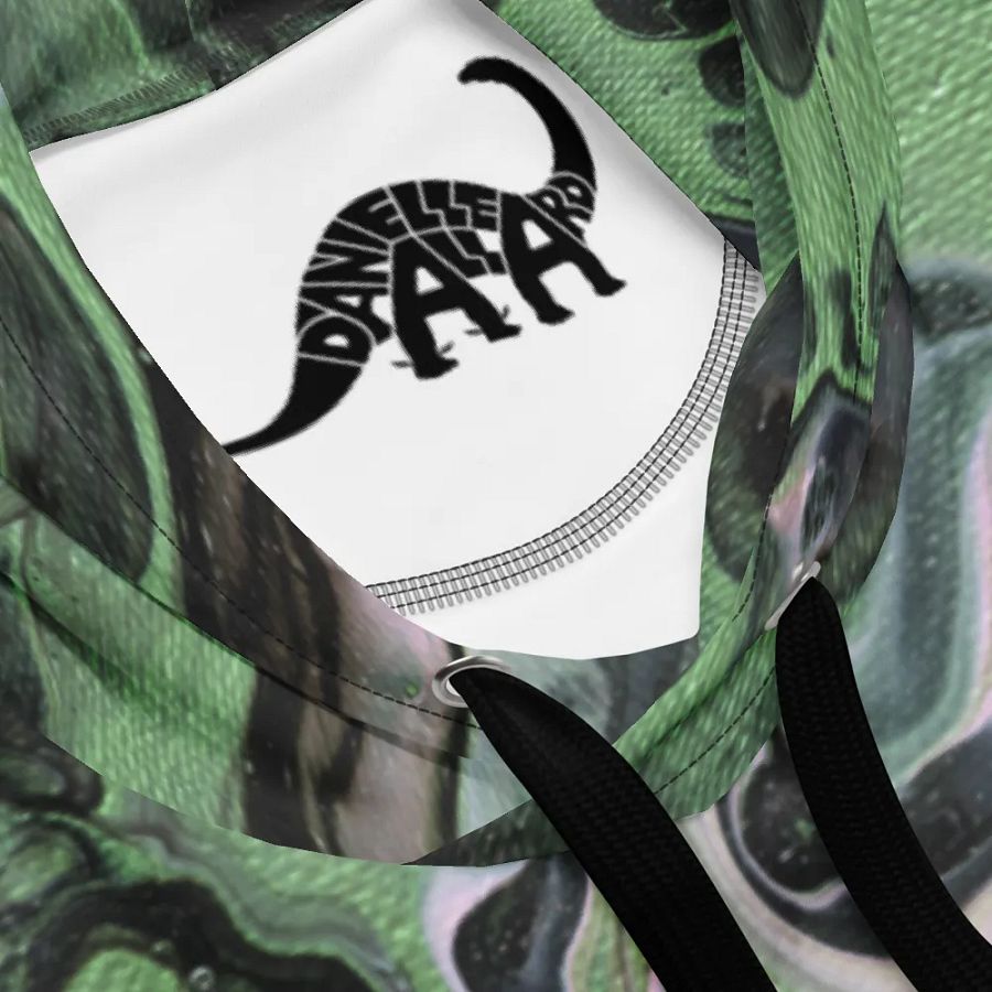Metallic Green Fluid Acrylic All-Over Print Hoodie product image (5)