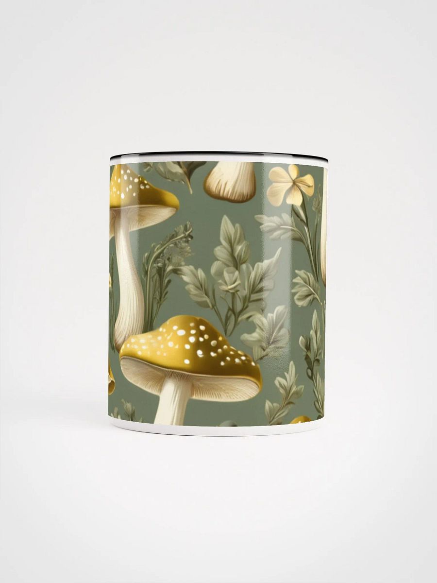 Coffee Mug with Color Inside - Golden Mushrooms on Light Green product image (4)