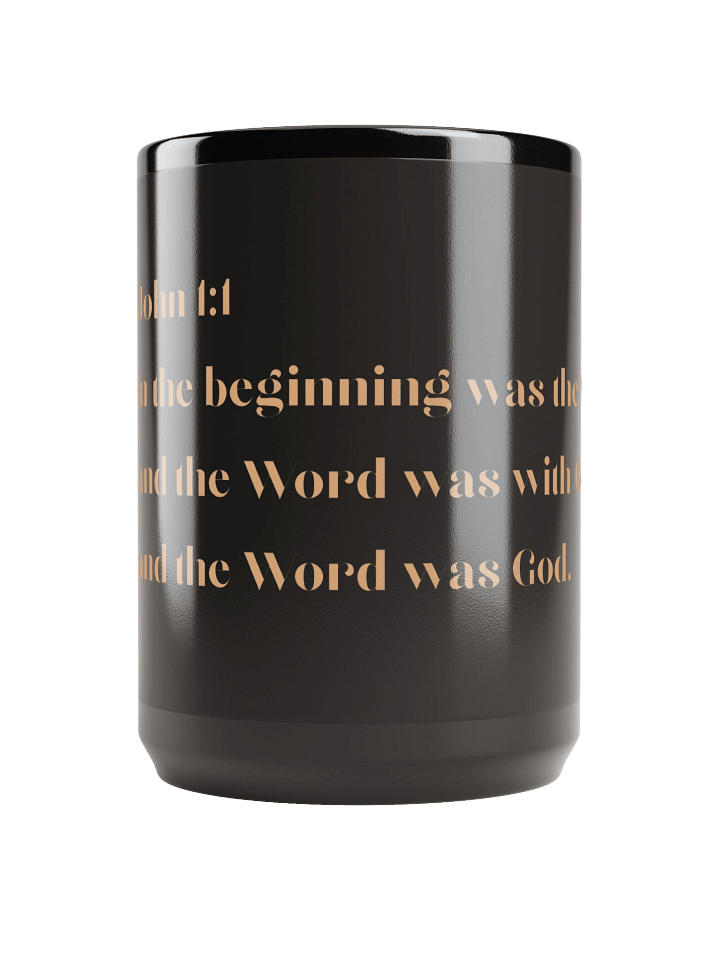 John 1:1 Verse Black Glossy Mug (Light Brown) - John 1:1 Co. product image (2)