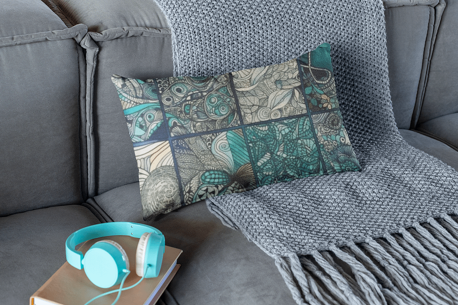 Aquatic Dreams Doodle Art Pillow - 20x12 product image (6)