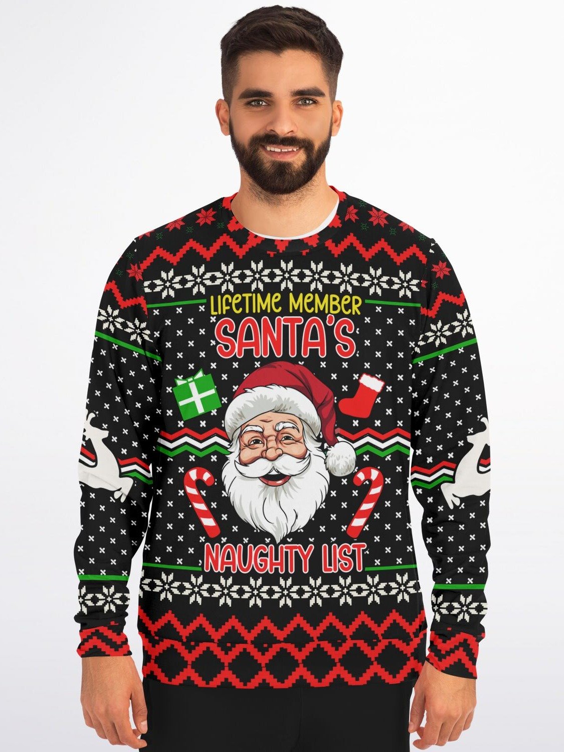 “Santa’s Naughty List Lifetime Member” Funny Christmas Sweatshirt | Naughty List Holiday Jumper | Cheeky Party Outfit | Unisex Xmas Gift product image (1)