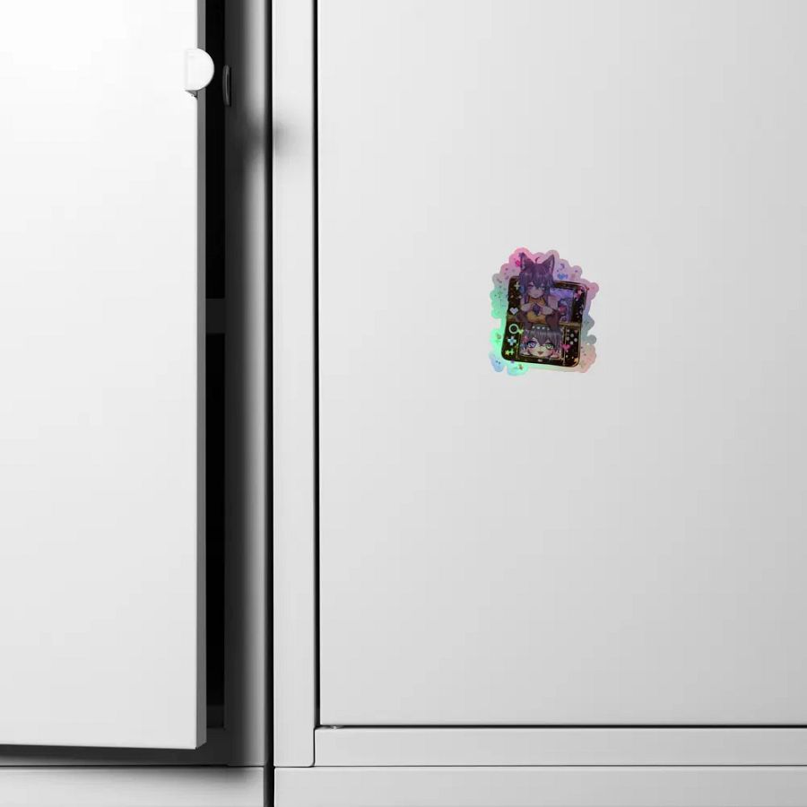 WolfcatRisi Gamer Waifu Holographic Sticker product image (6)