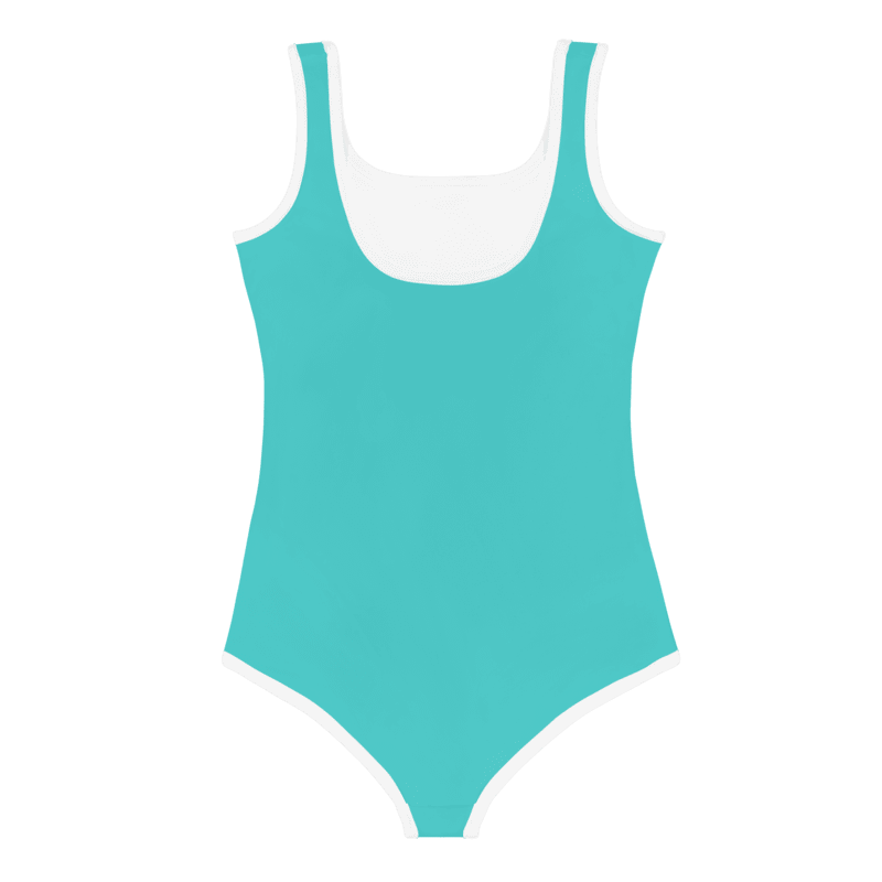 Good Swimmer Orange on Turquoise Kids Swimsuit product image (8)