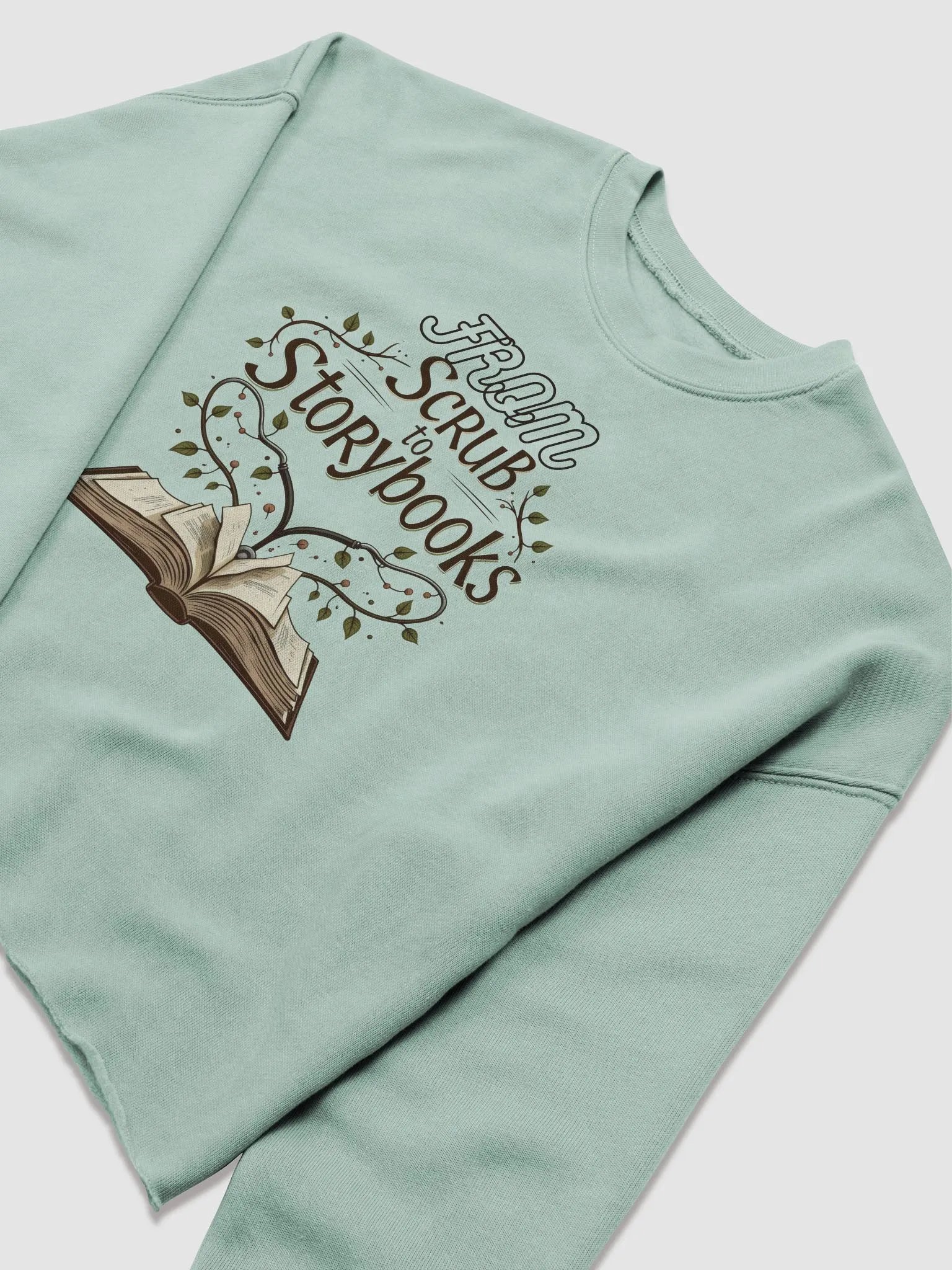 Whimsical Vine Book Crop Sweatshirt product image (10)