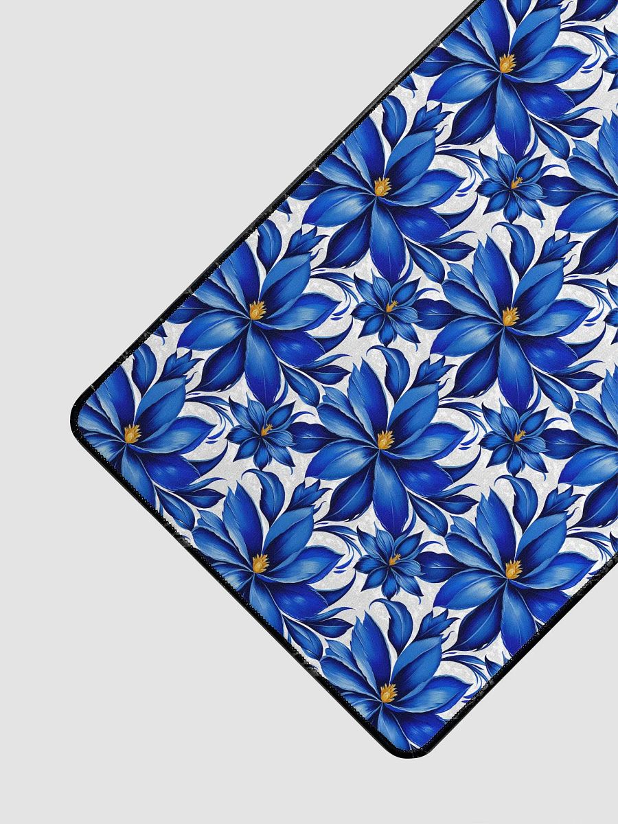 Desk Mat (31.5x15.5 inches) - Blue and White Floral Design 2 product image (3)