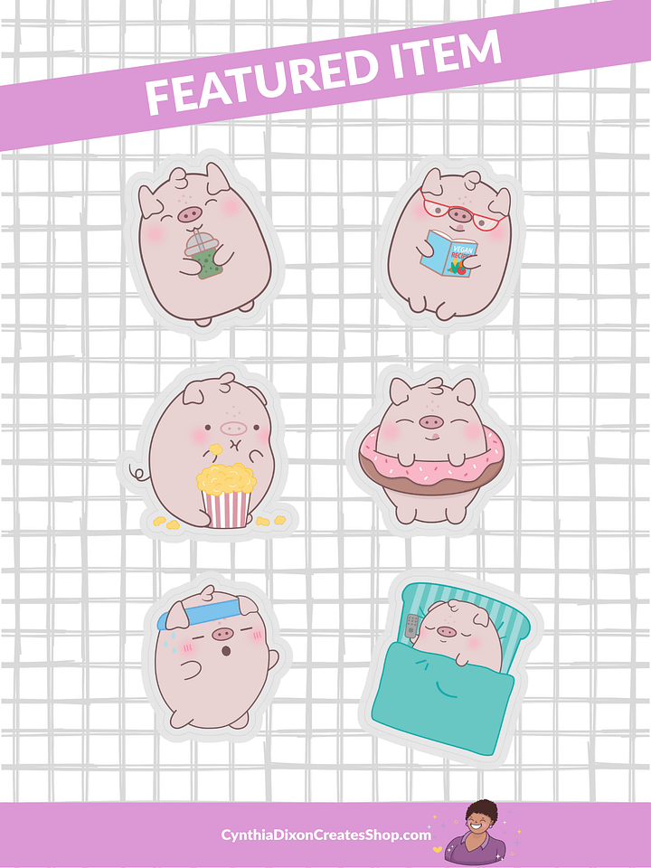 Meet Mason Kawaii Pig Sticker Sheet product image (1)