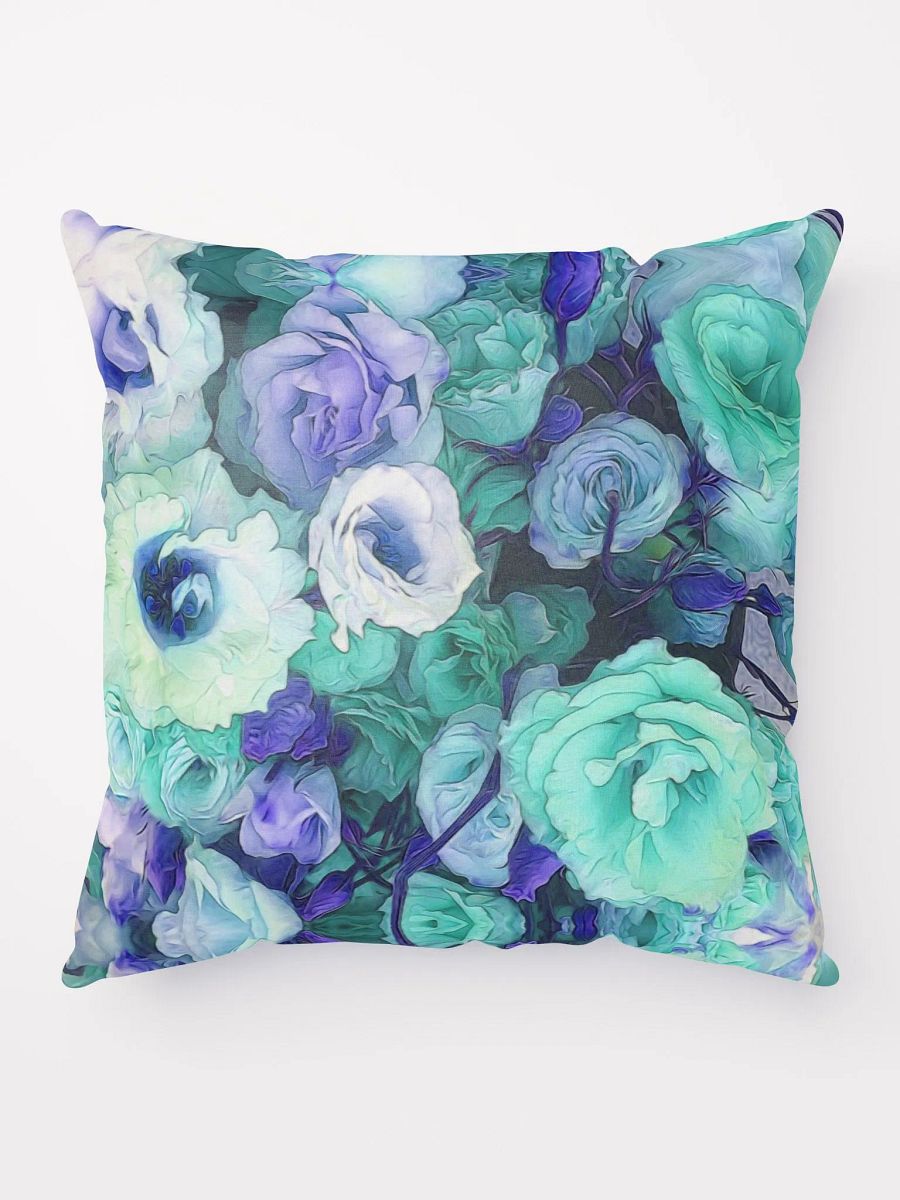 Aqua Flower Kaleidoscope Throw Pillow product image (9)