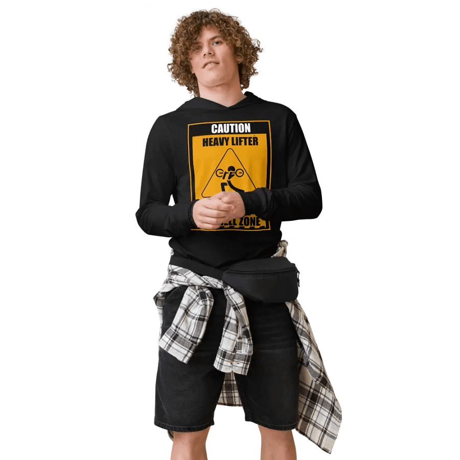 Caution Heavy Lifter Ahead Unisex Hooded Tee product image (5)