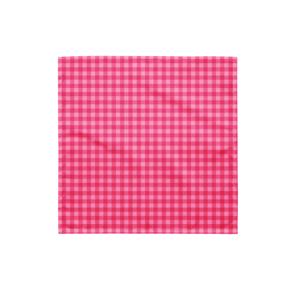 Bright Pink Checkered Plaid Bandana product image (4)