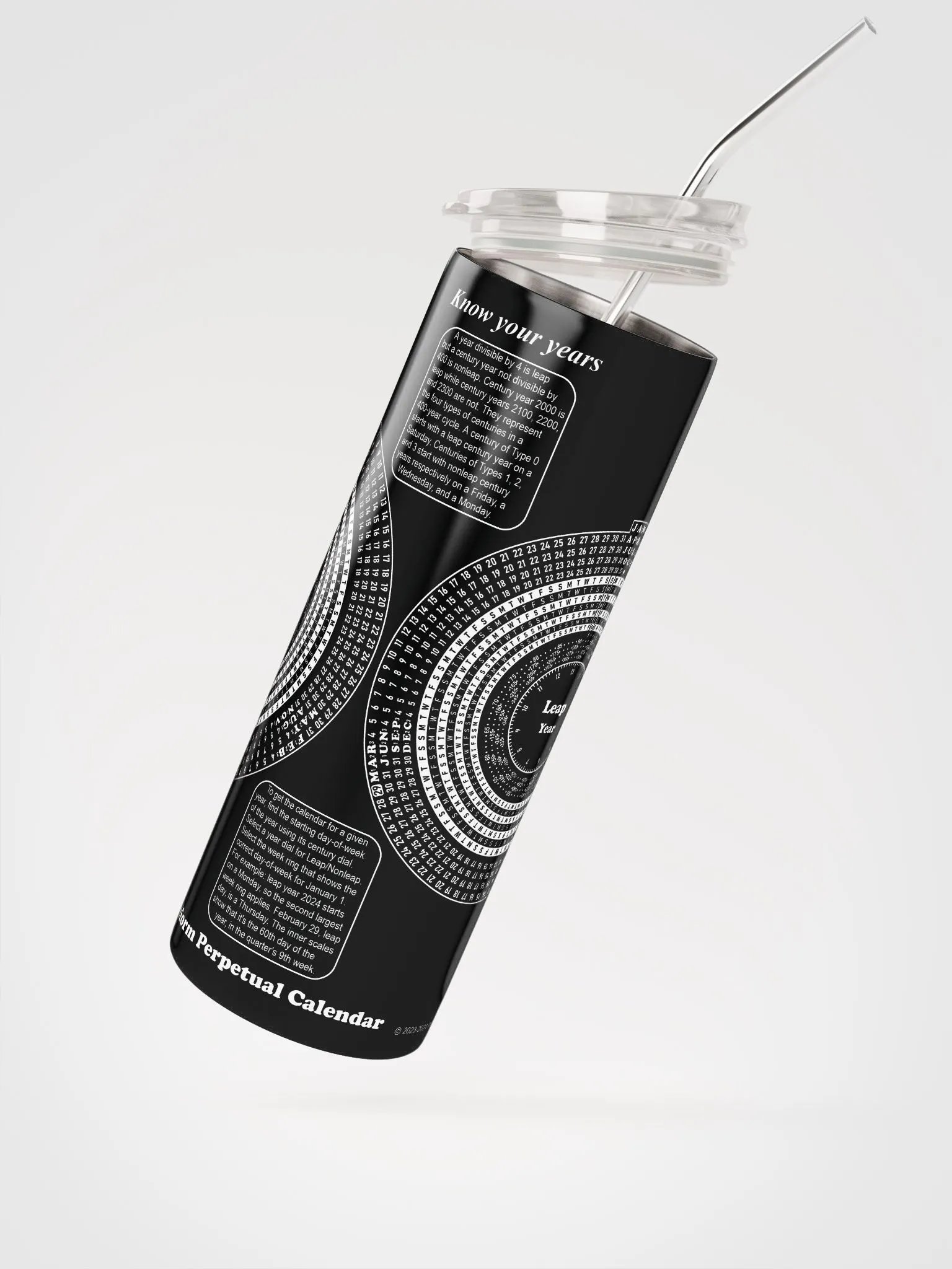 Spiriform Perpetual Calendar Stainless Steel Tumbler product image (2)