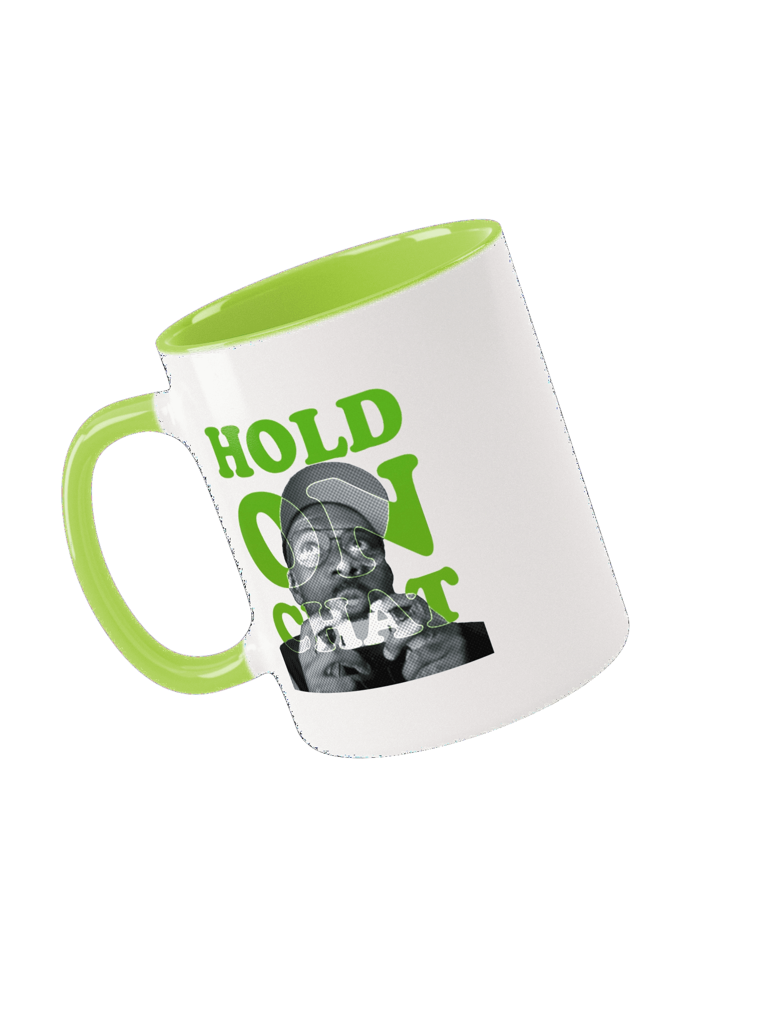 Hold On Chat Ceramic Mug (green) product image (3)