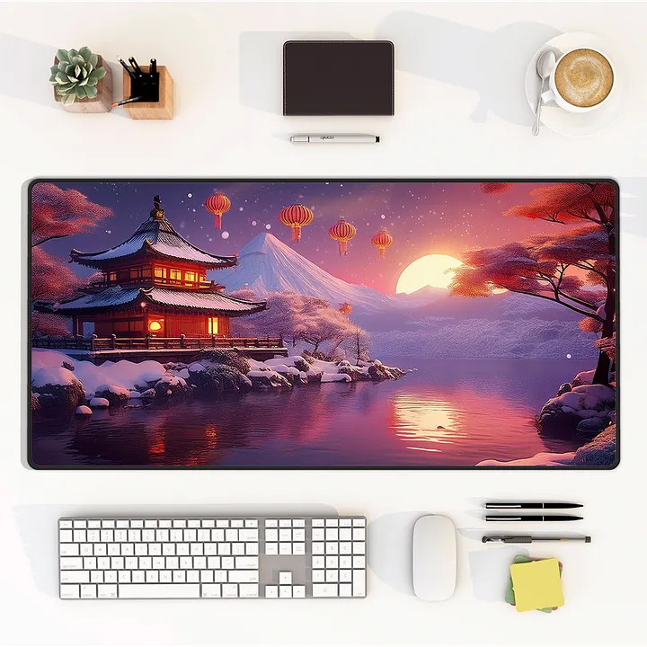 Winter Lanterns Large Desk Mat (15.5 x 31.5) product image (1)