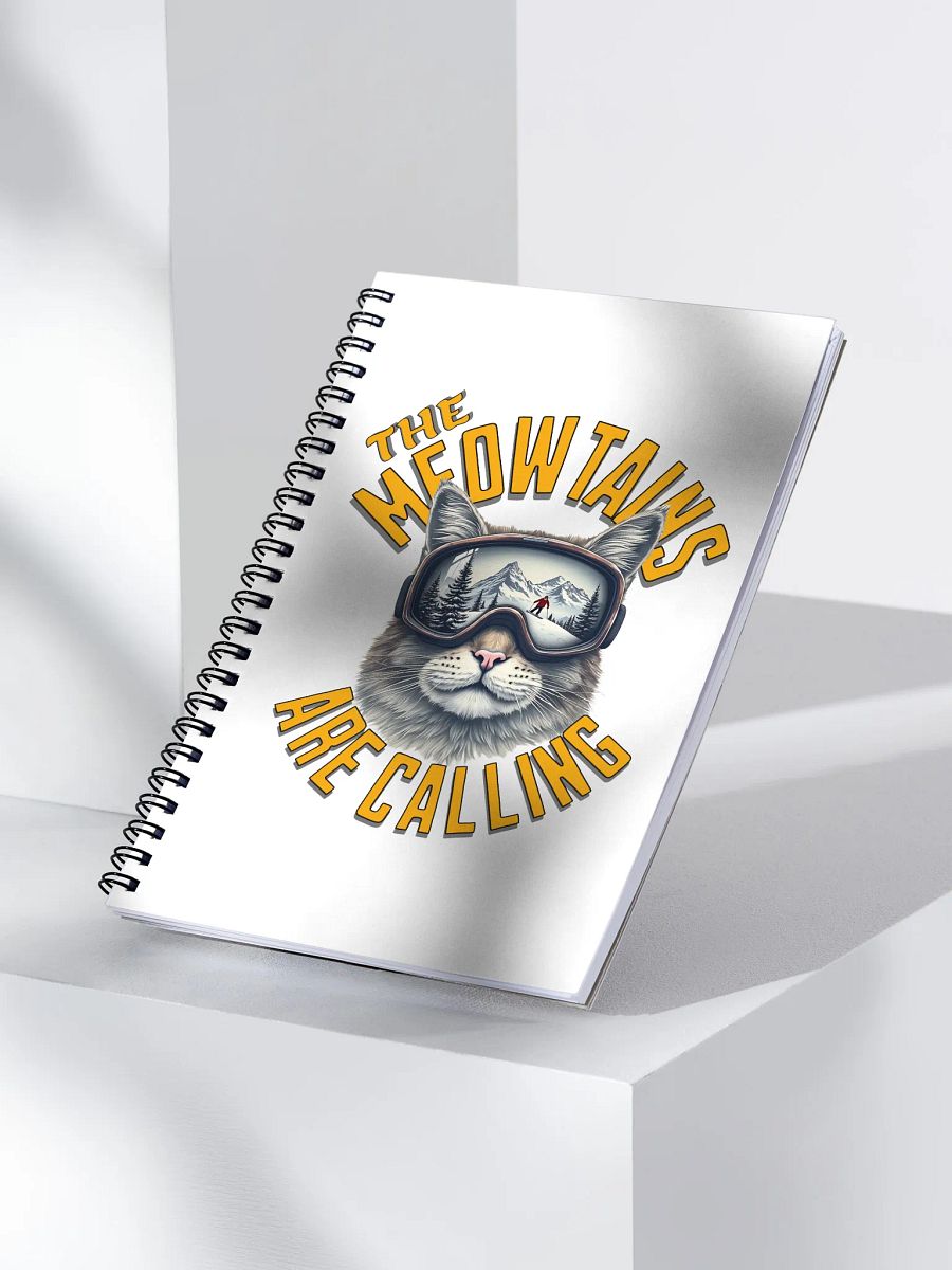 The Meowtains Are Calling Cat Skiing Adventure Spiral Notebook product image (3)